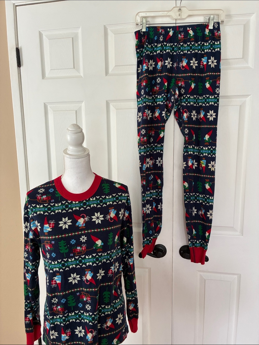 Hanna Andersson 2-Piece Pajama set long John Santa Holiday Organic Cotton NWOT